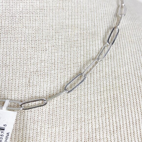 CANVAS | Large Paperclip Chain 2 in 1 Mask Necklace in Silver - Picture 3 of 5